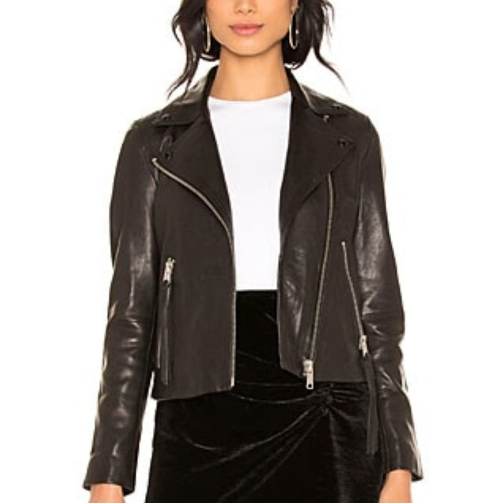 ALLSAINTS "Dalby" Leather Biker Jacket - Picture 2 of 7